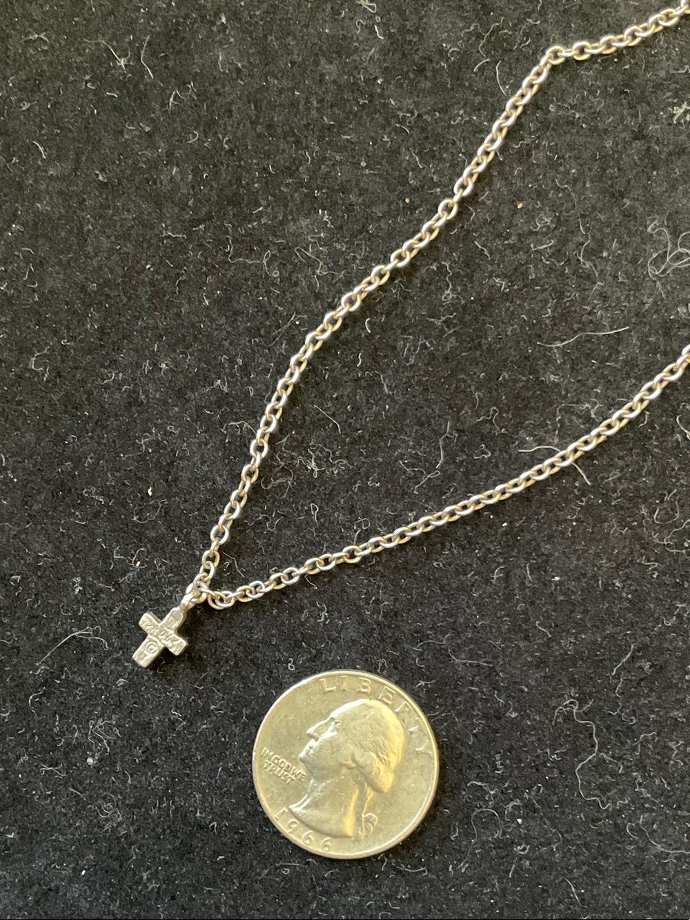 Delicate Silver Tiny Cross Pendant Necklace